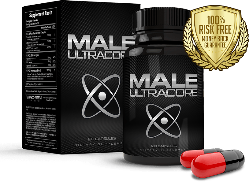 Bottle of Male UltraCore Male Testosterone Booster
